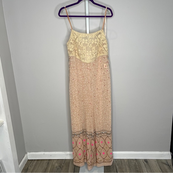 Free People embellished jumpsuit size L NWT